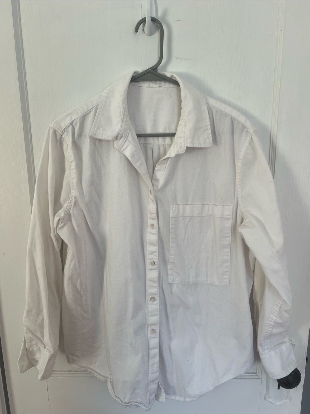 Aerie - Denim Button Down - White